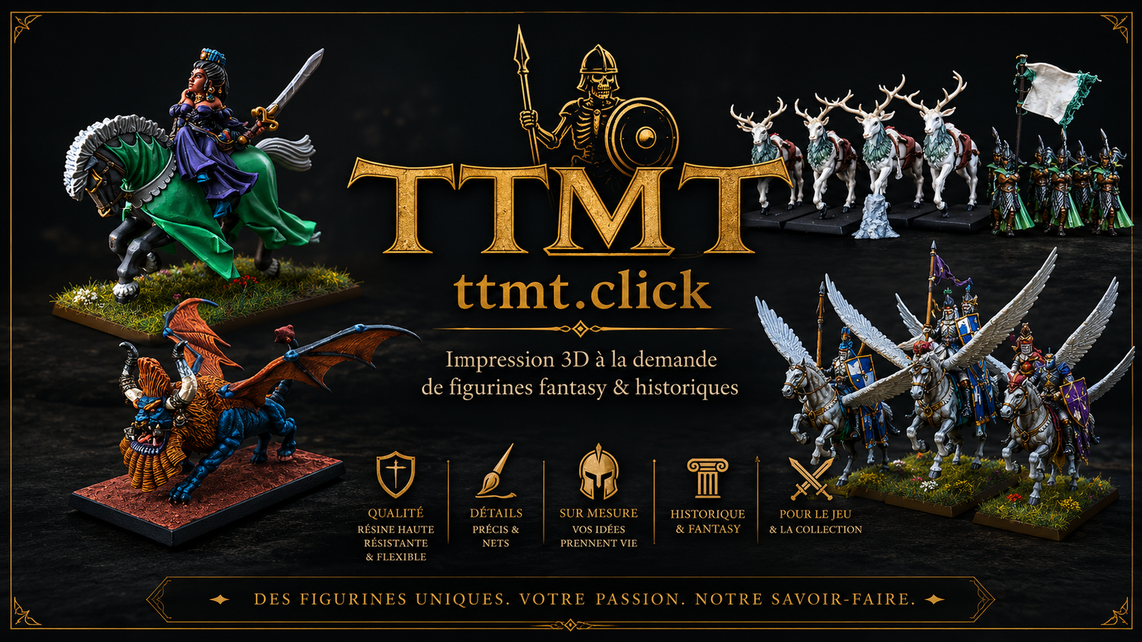 Bannière TTMT.click impression 3D résine de figurines fantasy et historiques